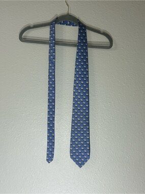 Southern Proper Light Blue Elephant Motif Silk Tie